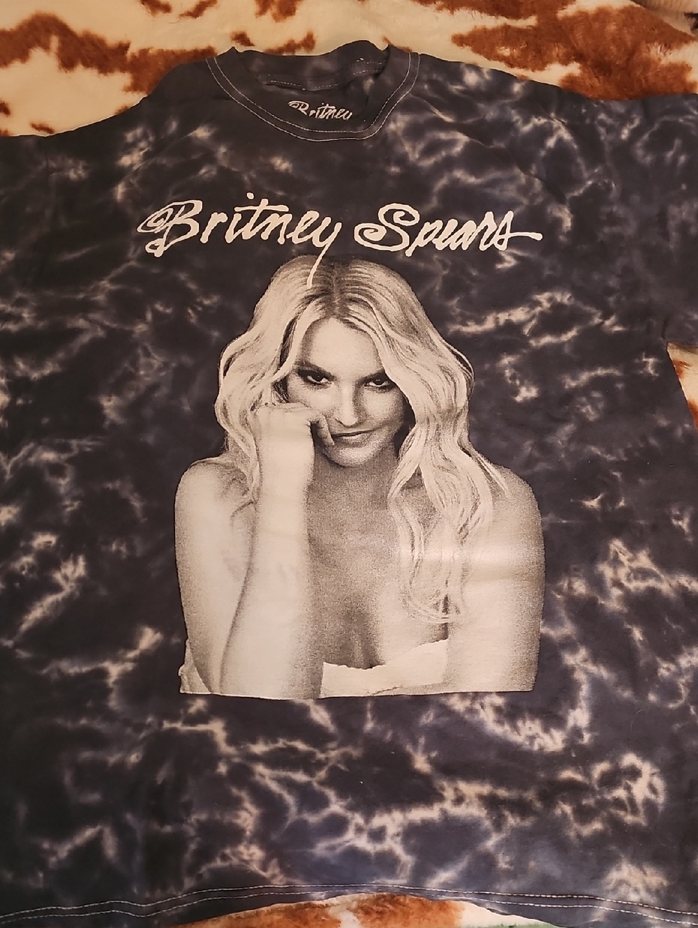 Britney Spears Gray Tie-Dye Shirt Size S/M
